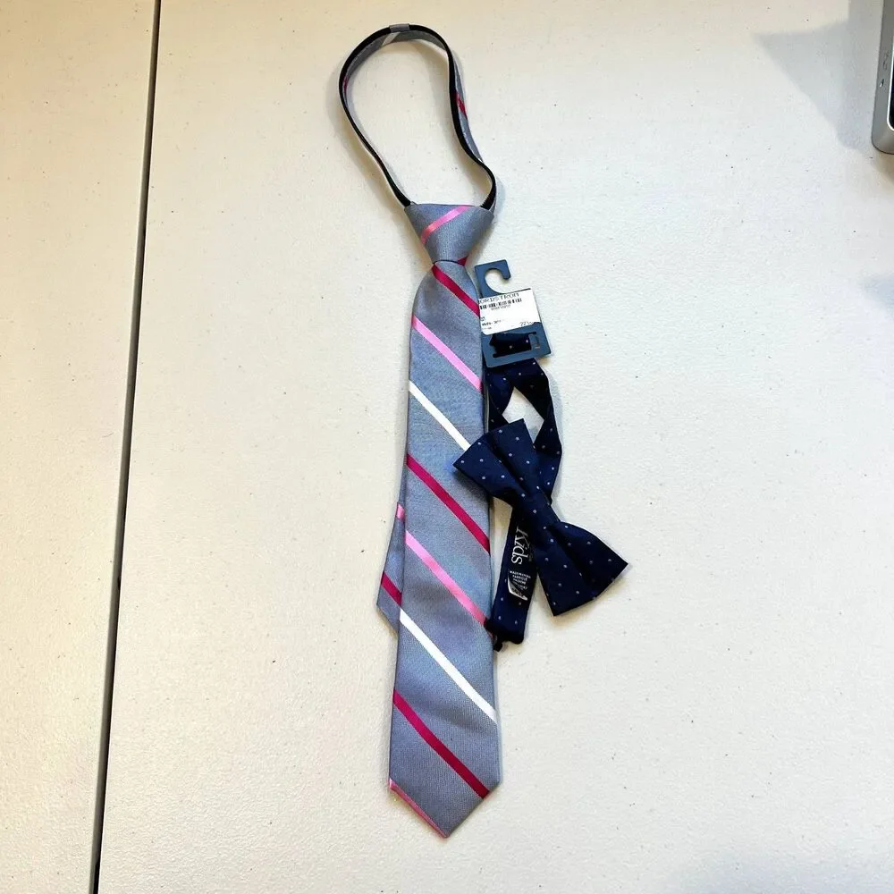 NWT Nordstrom Kids Silk Tie Bowtie Stripe Dots Boys
